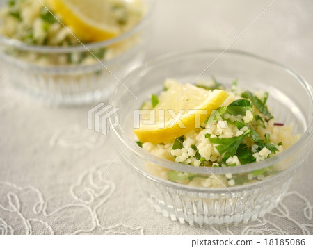 Green tablle glass cocot linen background (horizontal position) Green tablle glass cocot linen background (horizontal position) 18185086