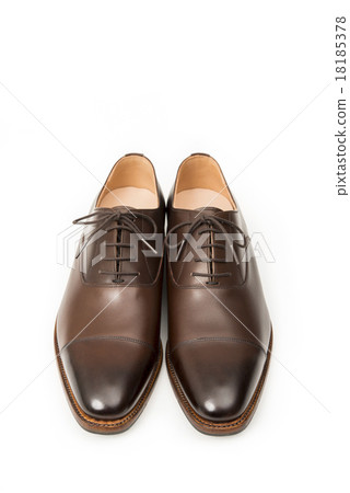 Front up of brown leather shoes for men 18185378