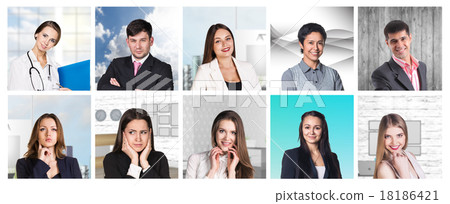 Collage of many different human professions Collage of many different human professions 18186421