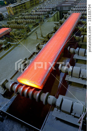 hot steel on conveyor 18188794
