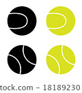 Vector tennis ball flat icon set 18189230