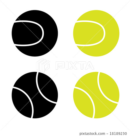 Vector tennis ball flat icon set Vector tennis ball flat icon set 18189230