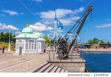 A crane and Royal pavilions on the embankment A crane and Royal pavilions on the embankment 18189606