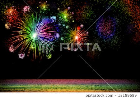 Rainbow Firework celebration on dark background. Rainbow Firework celebration on dark background. 18189689