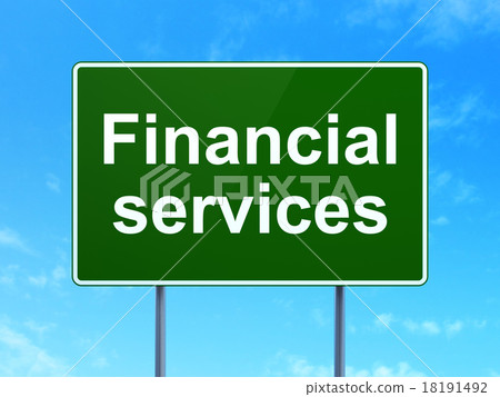 Banking concept: Financial Services on road sign Banking concept: Financial Services on road sign 18191492