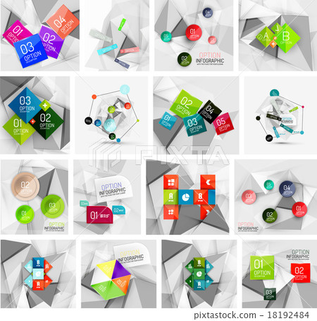 Set of abstract geometric infographic banner 18192484