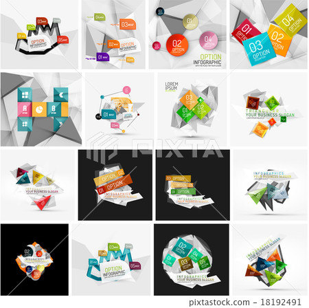 Set of abstract geometric infographic banner 18192491