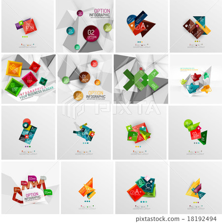 Set of abstract geometric infographic banner 18192494