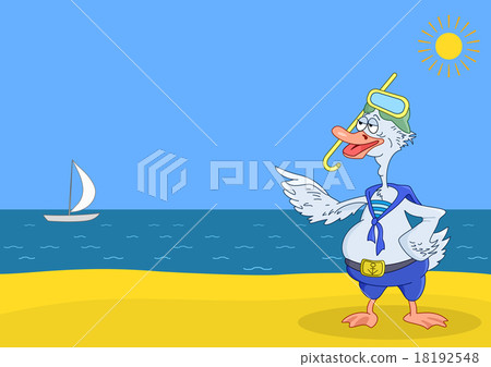 Goose diver on a beach Goose diver on a beach 18192548
