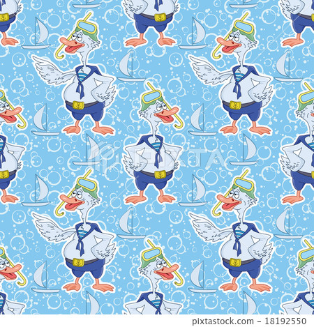 Seamless, cartoon goose divers 18192550