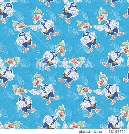 Seamless, cartoon goose divers 18192551