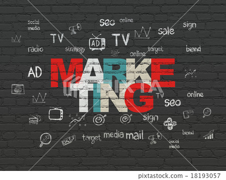Advertising concept: Marketing on wall background 18193057