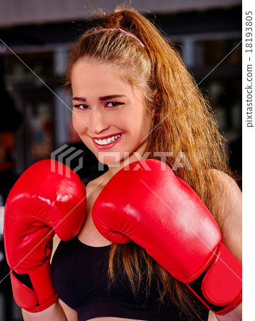 Portrait of sport girl boxing. Portrait of sport girl boxing. 18193805