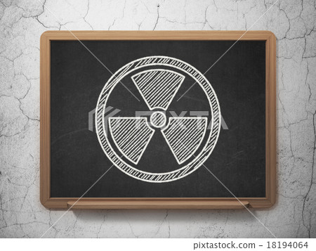 Science concept: Radiation on chalkboard 18194064