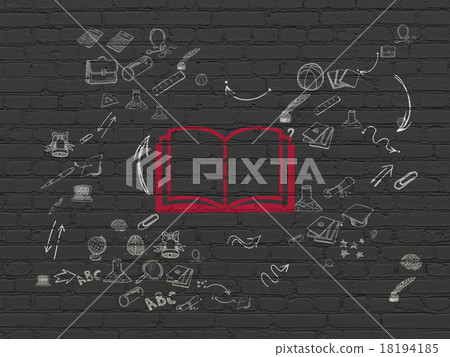 Learning concept: Book on wall background Learning concept: Book on wall background 18194185