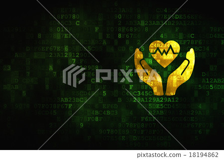 Insurance concept: Heart And Palm on digital 18194862