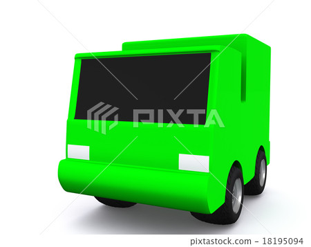 single green car. 3D single green car. 3D 18195094