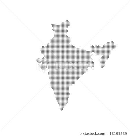 Grey Map India In The Dot . Vector illustration 18195289