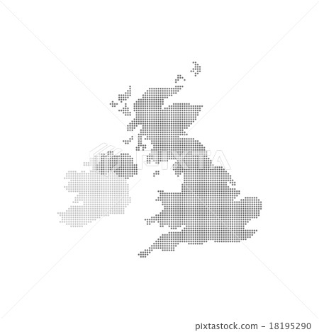 Grey Map United Kingdom In The Dot . Vector Grey Map United Kingdom In The Dot . Vector 18195290