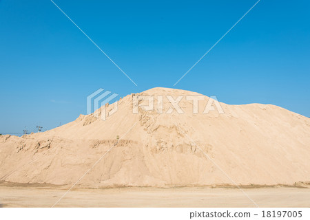 Pile of construction sand with clear blue sky Pile of construction sand with clear blue sky 18197005