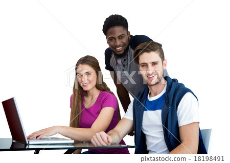 Creative team using laptop 18198491