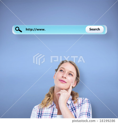 Composite image of thoughtful pretty hipster Composite image of thoughtful pretty hipster 18199286