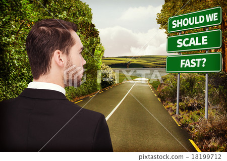 Composite image of elegant businessman in suit thinking Composite image of elegant businessman in suit thinking 18199712
