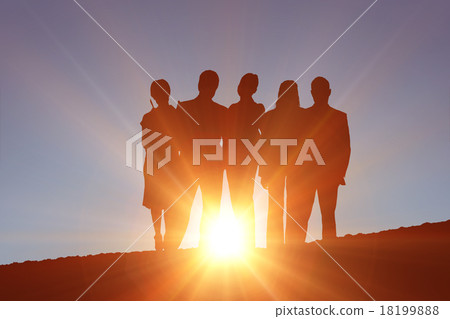 Composite image of silhouettes standing Composite image of silhouettes standing 18199888