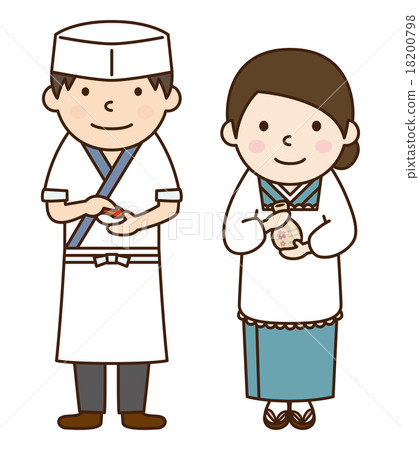 壽司工匠和年輕的女士將軍 18200798