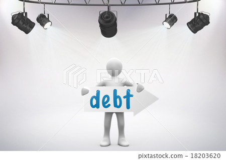 Debt against grey background Debt against grey background 18203620