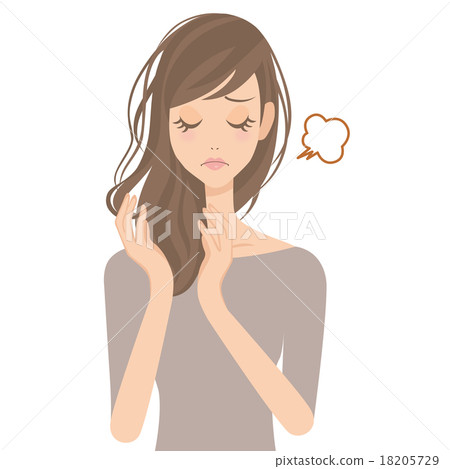 女性的頭髮睡覺護髮 18205729