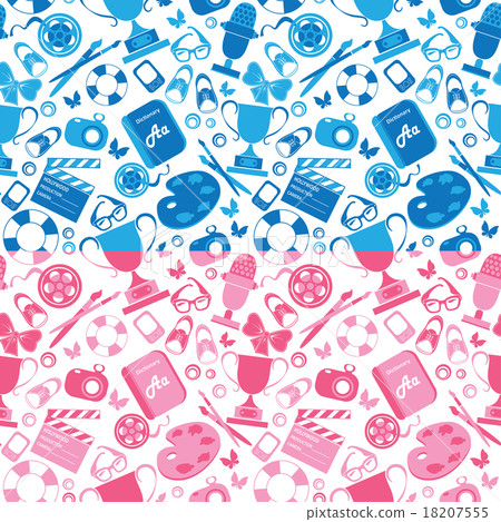 Set of seamless patterns in pink - Stock Illustration [18207555] - PIXTA