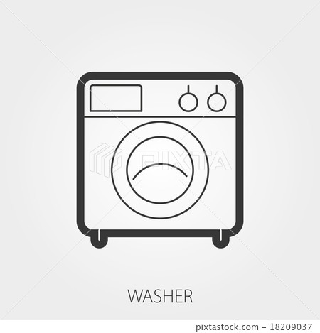 Simple Household Web Icons: Washer 18209037