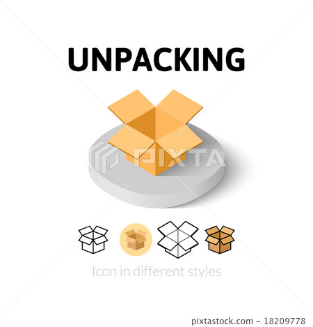 Unpacking icon in different style - Stock Illustration [18209778] - PIXTA