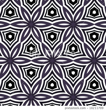 Purple floral pattern with abstract ornament 18211709
