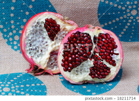 Half a large red pomegranate Half a large red pomegranate 18211714