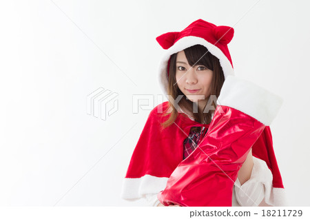 High school girls high school students with boots wearing Christmas costumes gifts event image 18211729