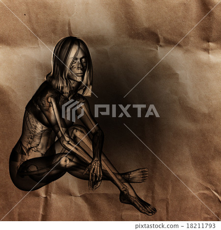 cute woman radiography painted 18211793