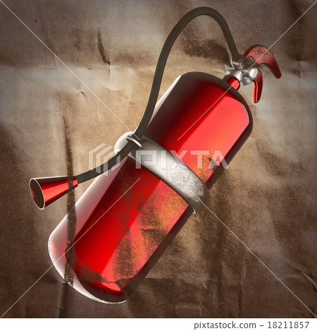 metallic fire extinguisher painted on paper 18211857