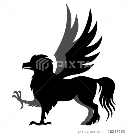 Silhouette hippogriff - Stock Illustration [18212263] - PIXTA