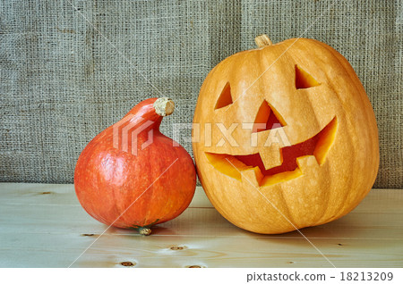 Halloween red and orange pumpkins 18213209