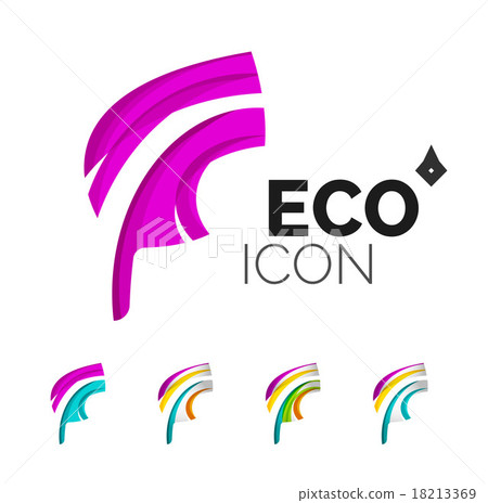 Set of abstract eco leaf icons, business logotype Set of abstract eco leaf icons, business logotype 18213369