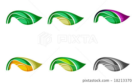 Set of abstract eco plant icons, business logotype 18213370