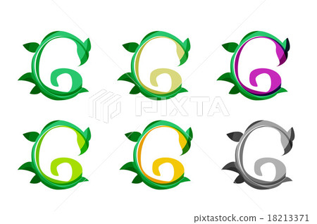 Set of abstract eco plant icons, business logotype Set of abstract eco plant icons, business logotype 18213371