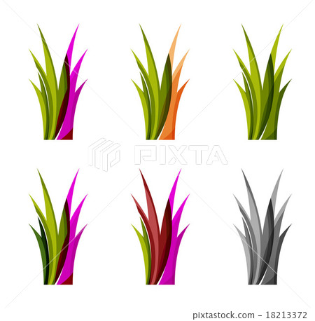 Set of abstract eco plant icons, business logotype Set of abstract eco plant icons, business logotype 18213372