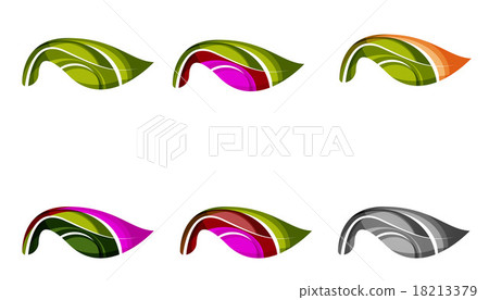 Set of abstract eco plant icons, business logotype Set of abstract eco plant icons, business logotype 18213379
