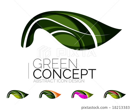 Set of abstract eco plant icons, business logotype 18213383
