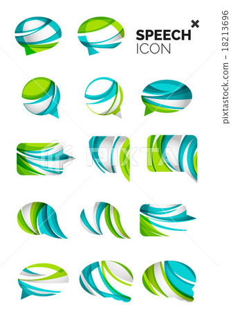 Set of abstract speech bubble and cloud icons 18213696