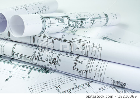 Architect rolls and house plans Architect rolls and house plans 18216369