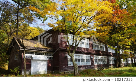 Former Koumi elementary school and autumn leaves Former Koumi elementary school and autumn leaves 18217335